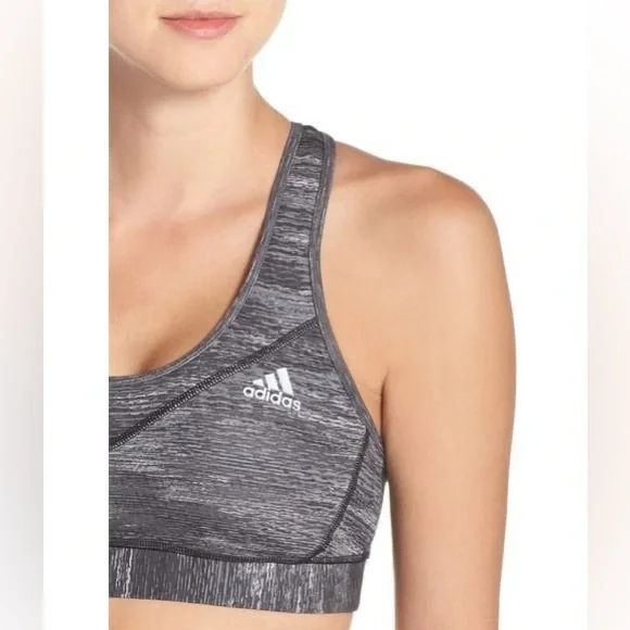Adidas Climalite Gray Sports Bra XL Padless Athletic Sporty Street Casual - Picture 3 of 13